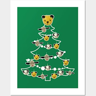 Sooty Christmas Tree White Silhouette Posters and Art